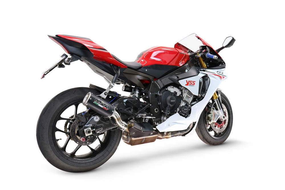 GPR escape compatible con  Yamaha Yzf R1-R1-M 2015-2016, M3 Black Titanium, Escape legal, homologado, silenciador con db killer desmontable y tubo de conexión específico 