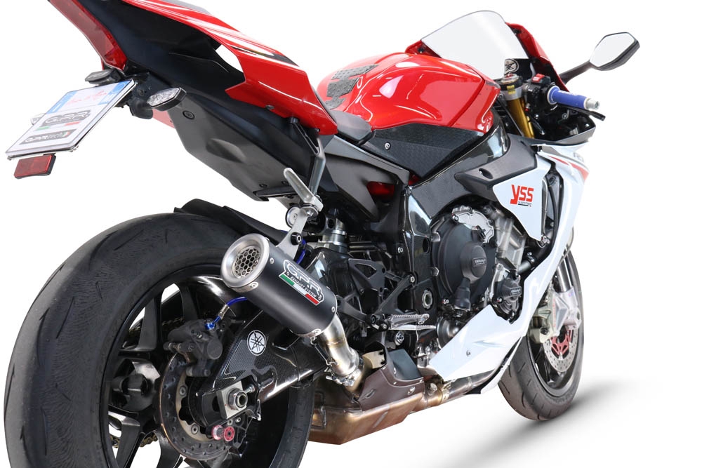 GPR escape compatible con  Yamaha Yzf R1-R1-M 2015-2016, M3 Black Titanium, Escape legal, homologado, silenciador con db killer desmontable y tubo de conexión específico 