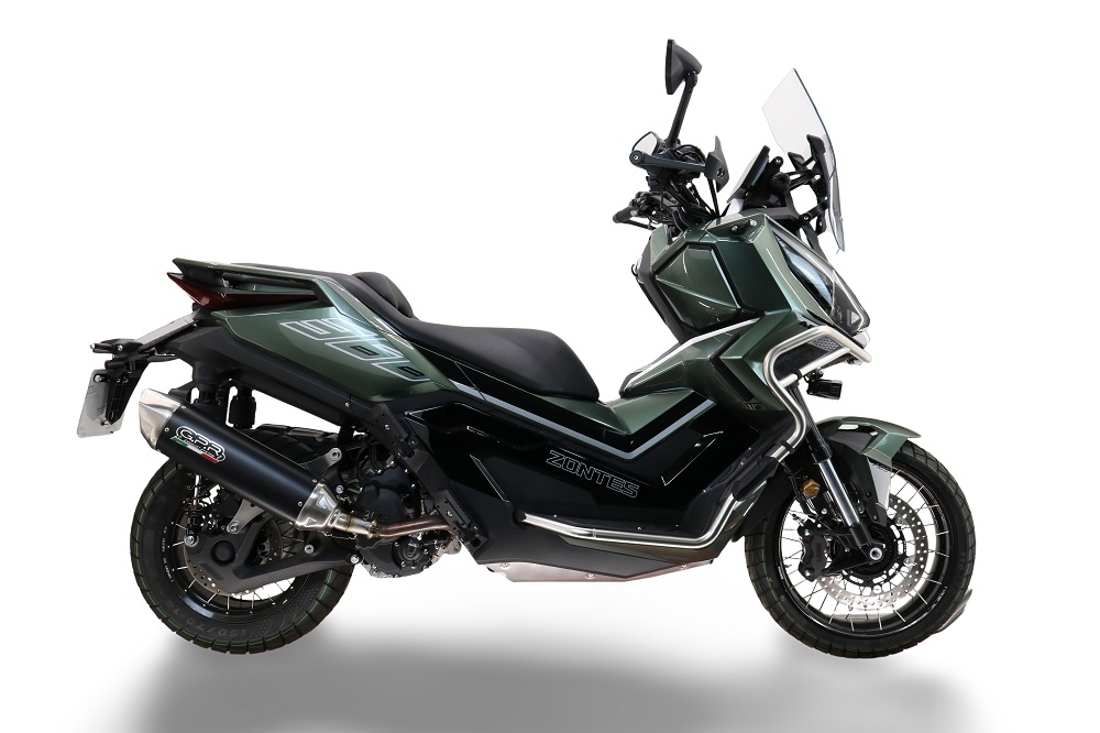 Escape compatible con Zontes 365G 2024-2026, Furore-X Scooter, Escape racing, silencioso con tubo de conexión 