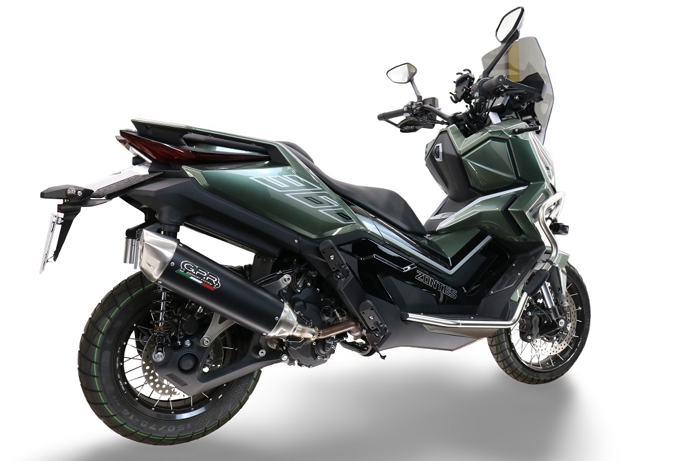 Escape compatible con Zontes 365G 2024-2026, Furore-X Scooter, Escape racing, silencioso con tubo de conexión 