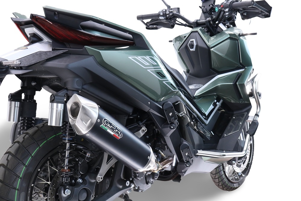 Escape compatible con Zontes 365G 2024-2026, Furore-X Scooter, Escape racing, silencioso con tubo de conexión 