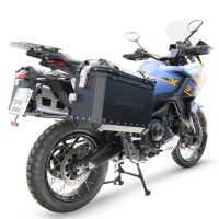 GPR TECH compatible con  Zontes 703 F 2025/2026 Par de maletas laterales en aluminio color negro con portaequipajes específico Capacidad 38 LT. + 38 LT.