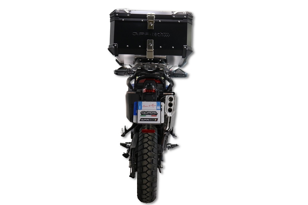 GPR TECH compatible con  Zontes 703 F 2025/2026 Baúl Alpi-Tech en aluminio, color negro con placa específica incluida Capacidad Litros 55